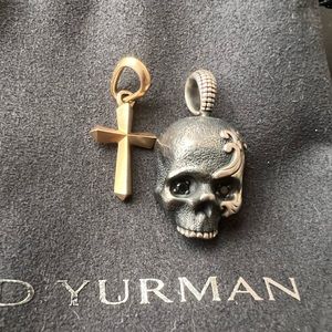 David yurman skull plus gold cross 19mm